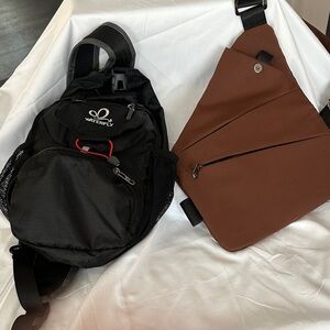 Sleek Brown Men's Sling Messenger Bag with Contrast Strap